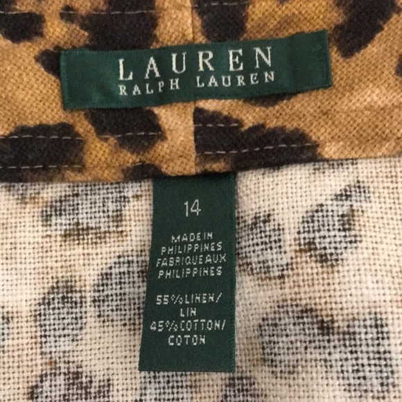 Ralph Lauren size 14 Leopard print, button down skirt with pockets Aragon print - Picture 5 of 13